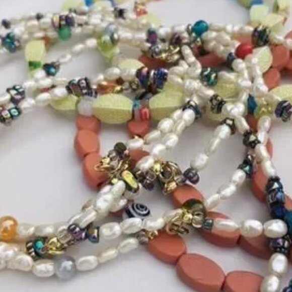 Patch & Roam Faux Seed Pearl Choker – Rainbow Hematite Boho Witchy Y2K Festival - Picture 2 of 5